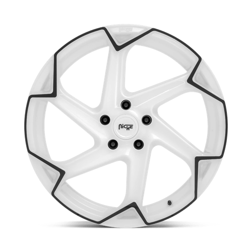 Niche 1pc M257 Flash 20x9 5x112 38 66.56 Gloss White With Black