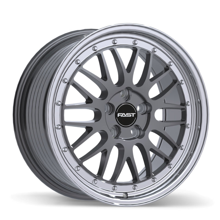 Fast Wheels FR01 18x8.5 5x105mm +35 72.6mm Gloss Gunmetal with Machine ...
