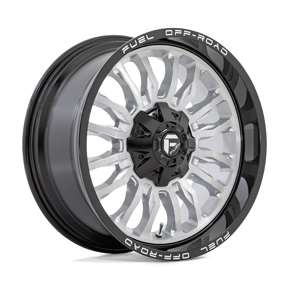 CARBURANT TOUT-TERRAIN D798 ARC 20X9 5X139.7 / 5X150 1 110.1 FACE BROSSÉE ARGENT AVEC LÈVRE NOIRE FRAISÉE