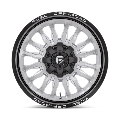 FUEL OFF ROAD D798 ARC 22X12 6X135 / 6X139.7 -44 106.1 FACE BROSSÉE ARGENT AVEC LÈVRE NOIRE FRAISÉE