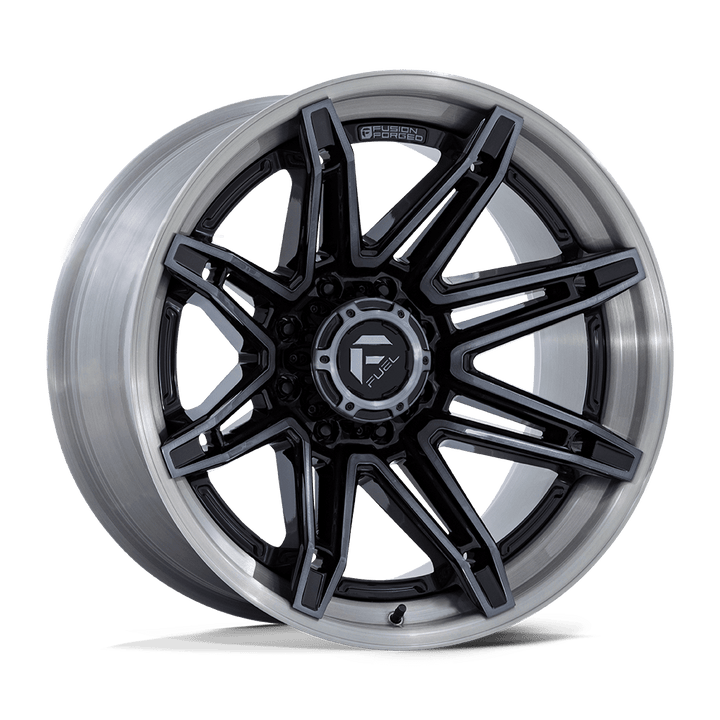 Fuel 1PC Fc401 Brawl 24x12 8x180 -44 124.2 Gloss Black With Brushed Gray Tint Face & Lip