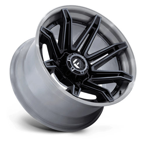 Fuel 1PC Fc401 Brawl 24x12 8x180 -44 124.2 Gloss Black With Brushed Gray Tint Face & Lip