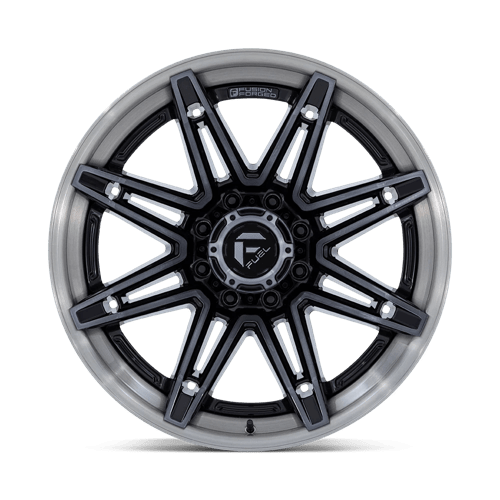 Fuel 1PC Fc401 Brawl 24x12 8x180 -44 124.2 Gloss Black With Brushed Gray Tint Face & Lip
