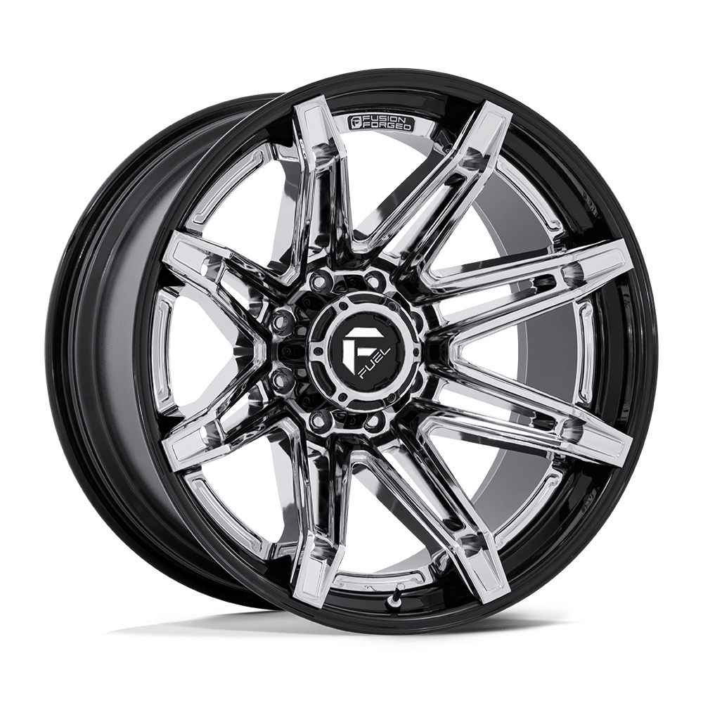 Fuel 1PC Fc401 Brawl 24x12 6x135 -44 87.1 Chrome With Gloss Black Lip