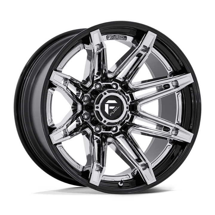 Fuel 1PC Fc401 Brawl 24x12 8x170 -44 125.1 Chrome With Gloss Black Lip