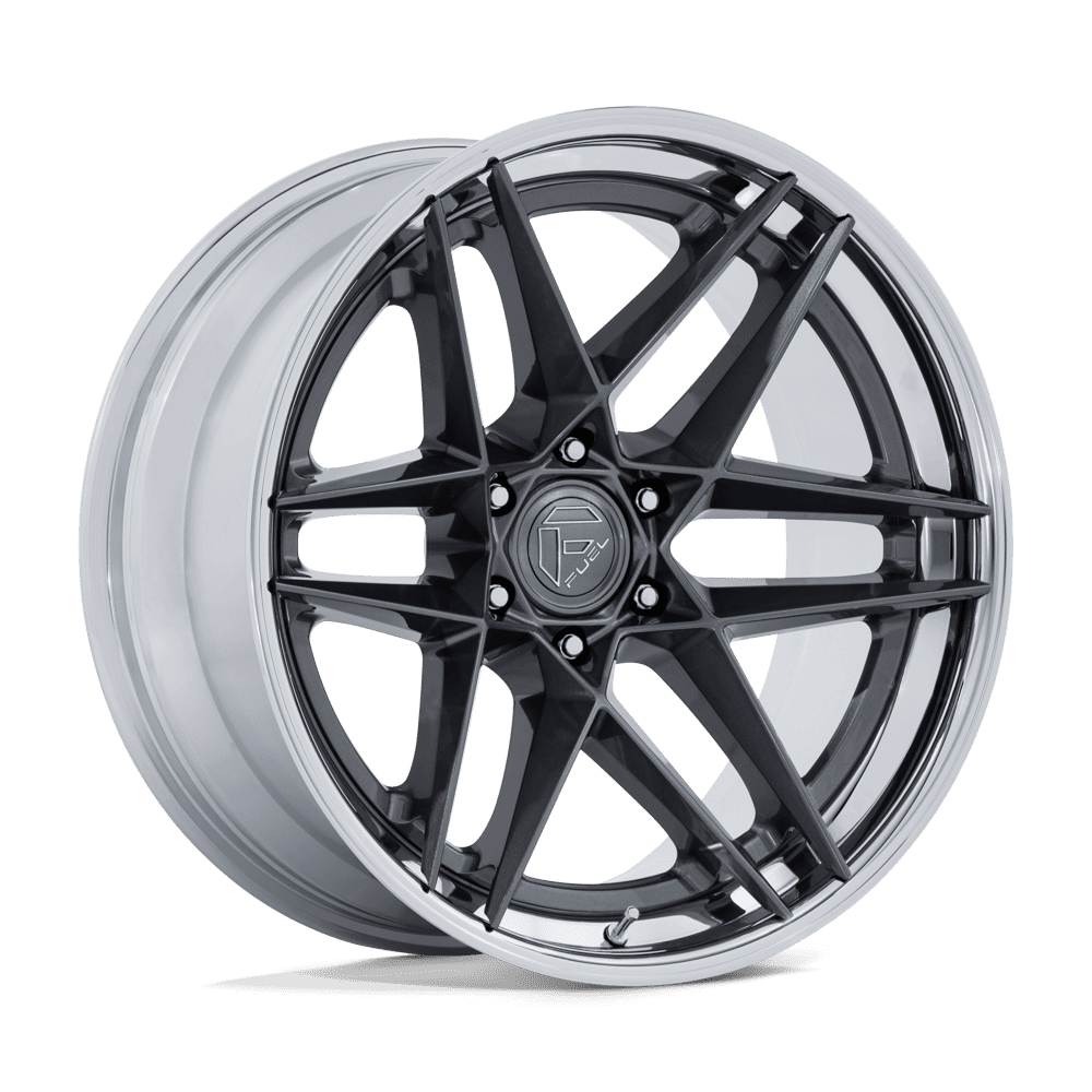 Fuel Off-Road Fc408 Flight 22x9.5 6x139.7 20 106.1 Gloss Gunmetal Chrome Lip