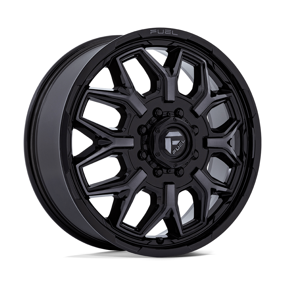 Fuel Off-Road D875 Flux Dually 20x8.25 8x165.1 104 121.5 Gloss Black Brush Fc Gray Dddt