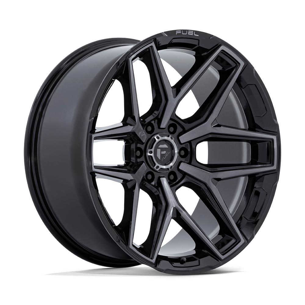 Fuel Off-Road Flux 22x12 6x135 -44 87.1 Gloss Black Brushed Face With Gray Tint