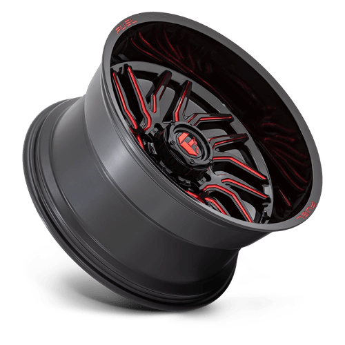 Fuel Off-Road D808 Hurricane 24x12 5x127 -44 71.5 Gloss Black Milled Red Tint