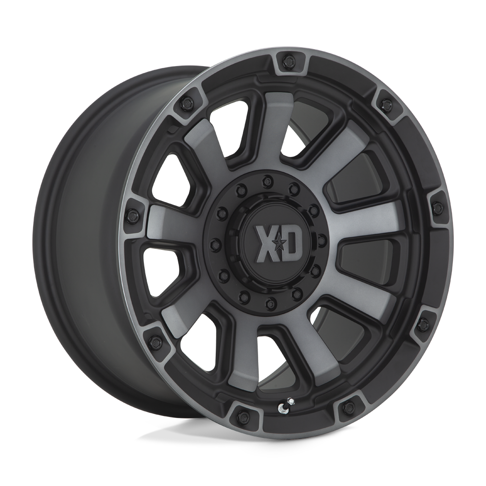XD Wheels Xd852 Gauntlet 20x9 5x127 / 5x139.7 0 78.1 Noir Satiné Avec Teinte Grise