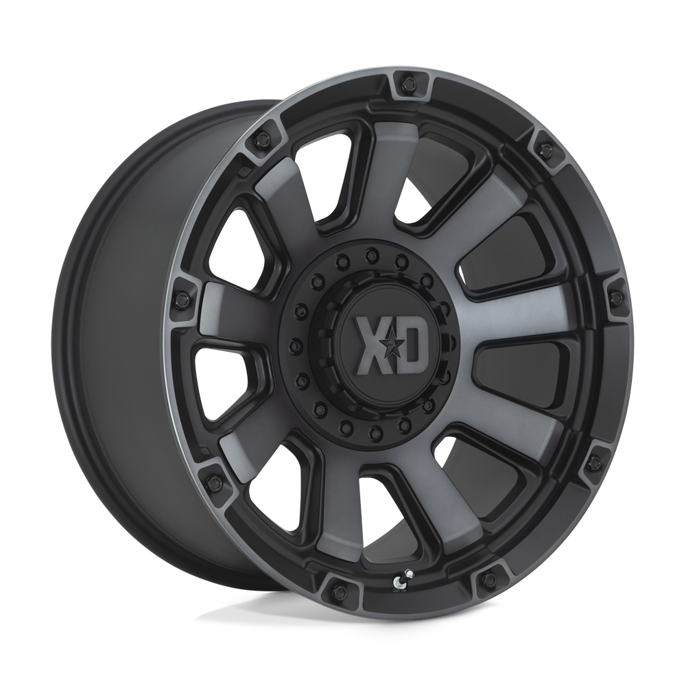 XD Wheels Xd852 Gauntlet 20x10 6x135 / 6x139.7 -18 106.1 Noir satiné avec teinte grise