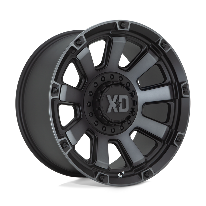 XD Wheels Xd852 Gauntlet 20x10 6x135 / 6x139.7 -18 106.1 Noir satiné avec teinte grise