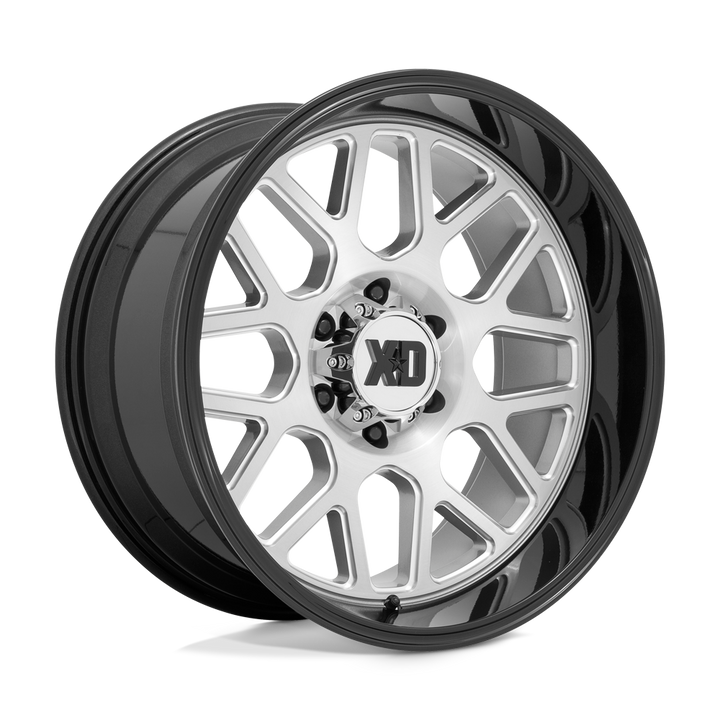 XD Wheels Xd849 Grenade 2 22x10 6x135 -18 87.1 Brossé Fraisé Avec Lèvre Noir Brillant