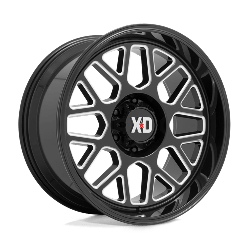 XD Wheels Xd849 Grenade 2 24x12 8x170 -44 125.1 Noir Brillant Fraisé