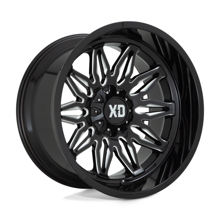 XD Wheels Xd859 Gunner 20x10 5x127 / 5x139.7 -18 78.1 Noir Brillant Fraisé