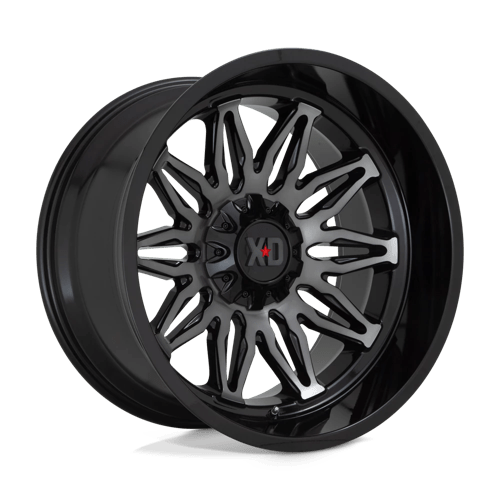 XD Wheels Xd859 Gunner 22x12 5x127 / 5x139.7 -44 78.1 Noir Brillant Usiné Avec Teinte Grise