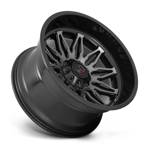 XD Wheels Xd859 Gunner 22x10 6x135 / 6x139.7 -18 106.1 Noir Brillant Usiné Avec Teinte Grise