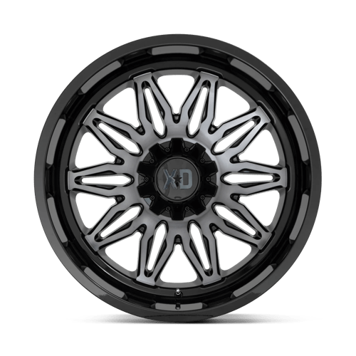 XD Wheels Xd859 Gunner 20x10 6x135 / 6x139.7 -18 106.1 Noir Brillant Usiné Avec Teinte Grise