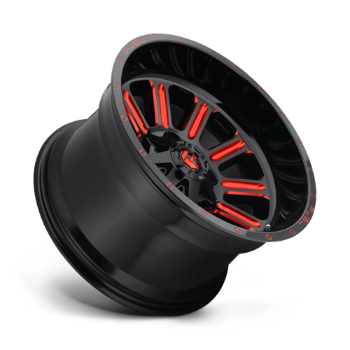 CARBURANT TOUT-TERRAIN D621 HARDLINE 18X9 6X135 / 6X139.7 20 106.1 NOIR BRILLANT ROUGE TEINTÉ CLAIRE