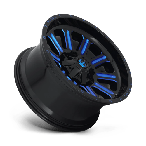 CARBURANT TOUT-TERRAIN D646 HARDLINE 20X10 5X114.3 / 5X127 -18 78.1 NOIR BRILLANT BLEU TEINTÉ CLAIR