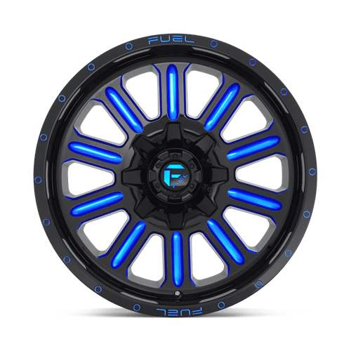 CARBURANT TOUT-TERRAIN D646 HARDLINE 18X9 6X135 / 6X139.7 2 106.1 NOIR BRILLANT BLEU TEINTÉ CLAIR