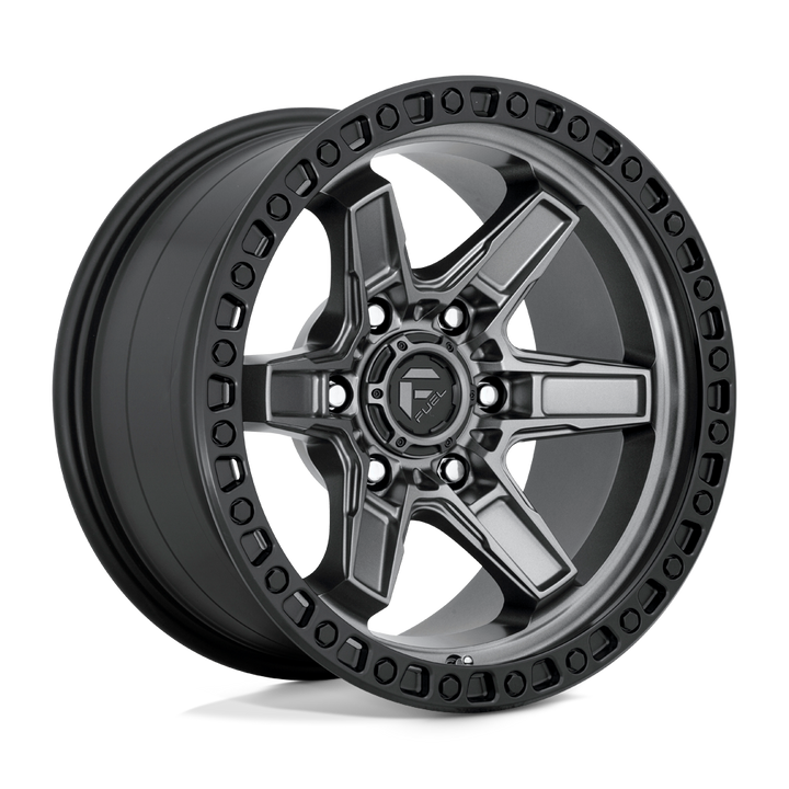 FUEL OFF-ROAD D698 KICKER 17X9 6X139.7 -12 106.1 ANNEAU DE PERLES NOIR GUN METAL MAT