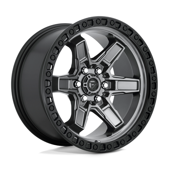FUEL OFF-ROAD D698 KICKER 17X9 6X114.3 12 66.06 ANNEAU PERLE NOIR GUN METAL MAT
