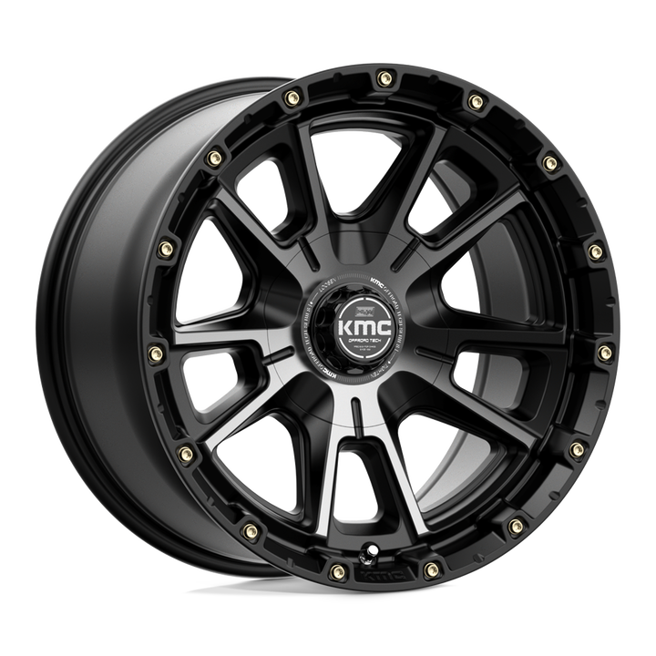 Roues KMC Km100 Sync 17x9 6x135 / 6x139.7 -12 106.1 Noir satiné avec teinte grise