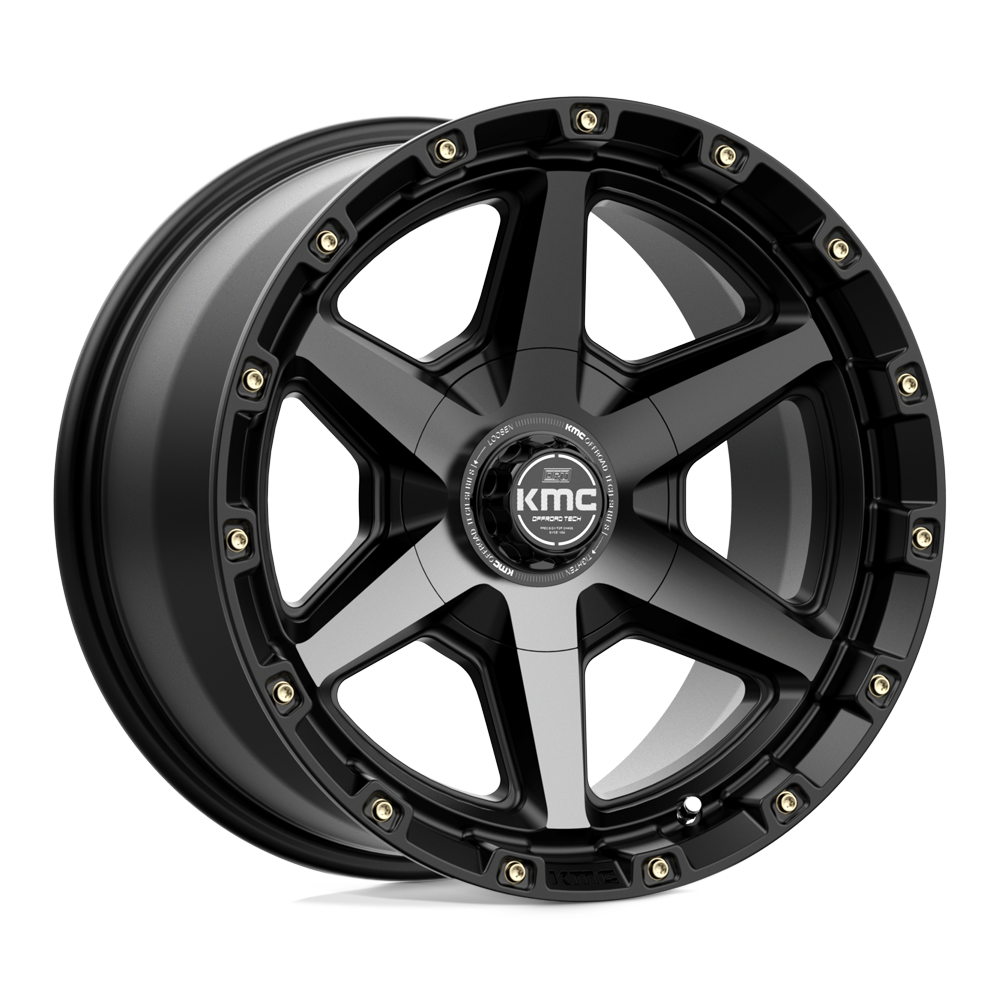 Roues KMC Km101 Tempo 20x9 5x127 / 5x139.7 18 78.1 Noir Satiné Avec Teinte Grise