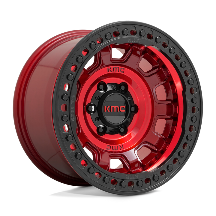 KMC Wheels Km236 Tank Beadlock 17x9 6x139.7 -15 108 Candy Red