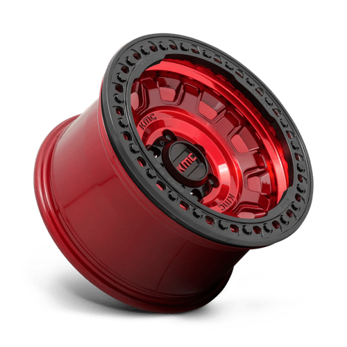 KMC Wheels Km236 Tank Beadlock 17x9 5x127 -15 71.5 Candy Red