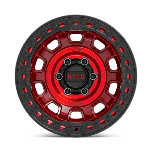 KMC Wheels Km236 Tank Beadlock 17x9 5x127 -15 71.5 Candy Red