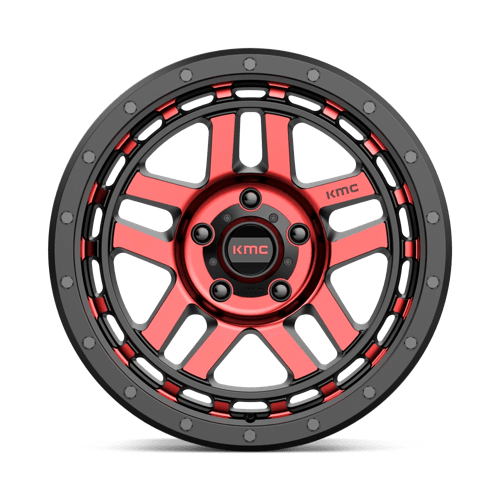 KMC Wheels Km540 Recon 17x9 5x127 -12 78.1 Gloss Black Machined With Red Tint