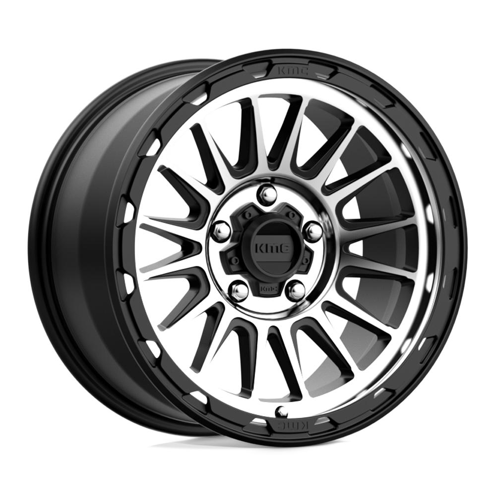 KMC Wheels Km542 Impact 17x9 5x127 18 71.5 Satin Black Machined