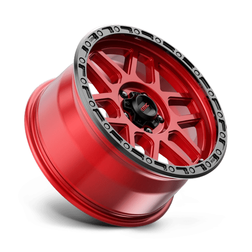KMC Wheels Km544 Mesa 18x9 5x127 18 71.5 Rouge Bonbon Avec Lèvre Noire