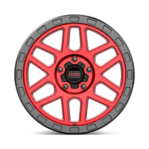 KMC Wheels Km544 Mesa 18x9 5x127 18 71.5 Rouge Bonbon Avec Lèvre Noire