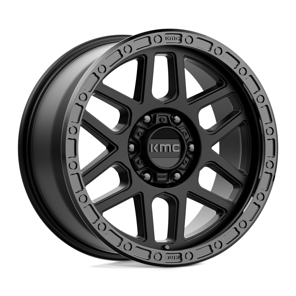 KMC Wheels Km544 Mesa 17x9 6x139.7 18 106.1 Satin Black With Gloss Black Lip