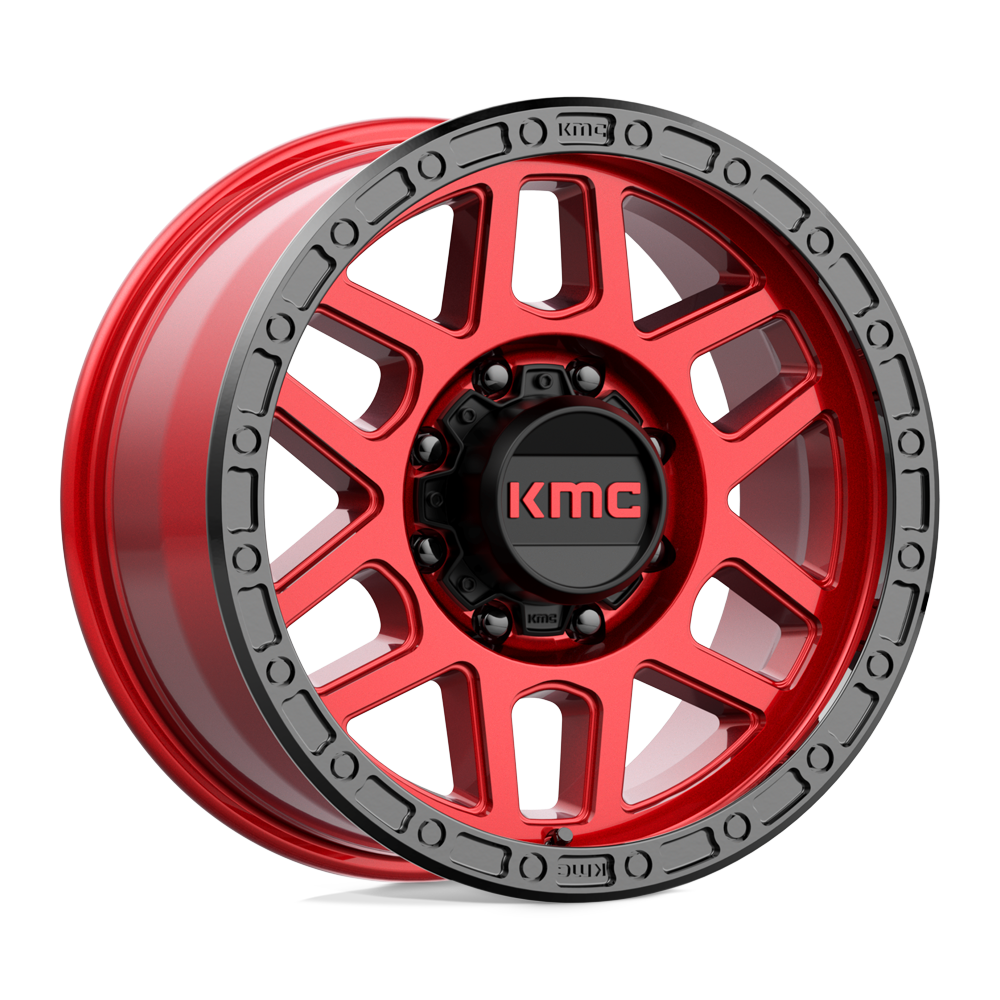 KMC Wheels Km544 Mesa 18x9 8x180 18 124.2 Rouge Bonbon Avec Lèvre Noire