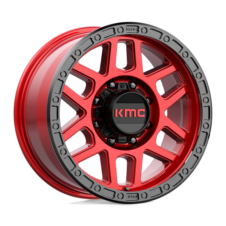 KMC Wheels Km544 Mesa 18x9 8x180 18 124.2 Rouge Bonbon Avec Lèvre Noire