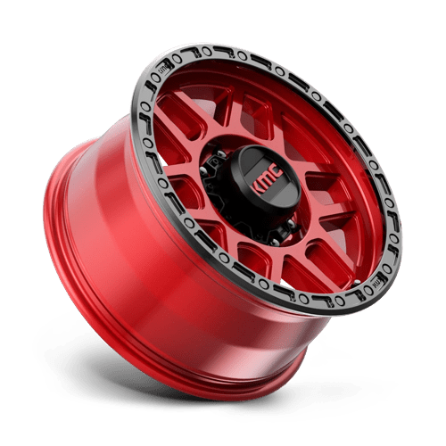 KMC Wheels Km544 Mesa 18x9 8x180 18 124.2 Rouge Bonbon Avec Lèvre Noire
