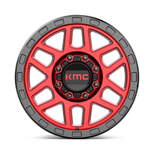 KMC Wheels Km544 Mesa 18x9 8x180 18 124.2 Rouge Bonbon Avec Lèvre Noire