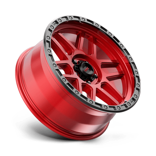 KMC Wheels Km544 Mesa 20x9 5x150 25 110.1 Rouge Bonbon Avec Lèvre Noire