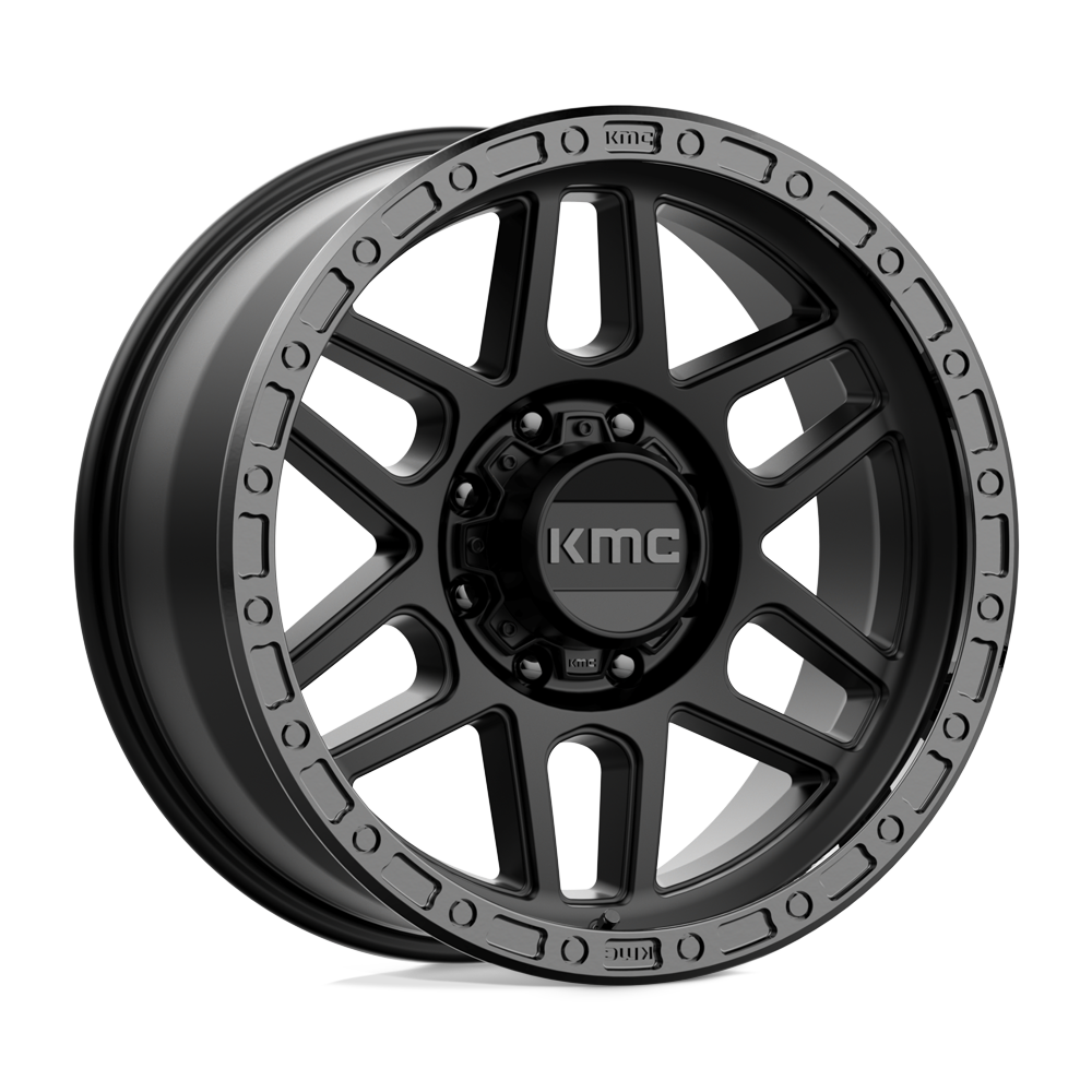 KMC Wheels Km544 Mesa 20x9 8x165.1 0 125.1 Noir Satiné Avec Lèvre Noir Brillant