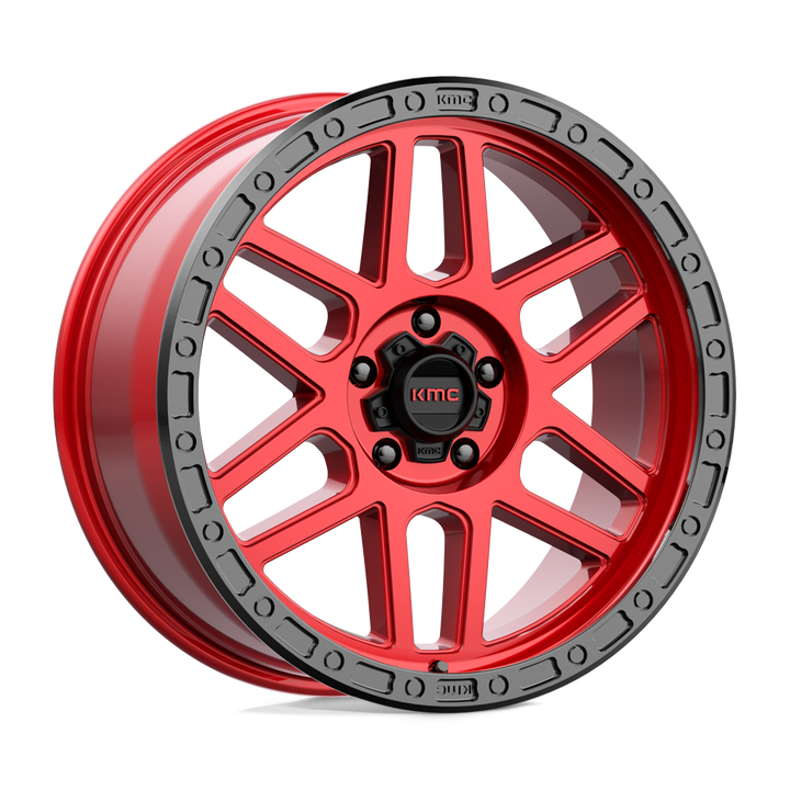 KMC Wheels Km544 Mesa 20x9 5x150 25 110.1 Rouge Bonbon Avec Lèvre Noire