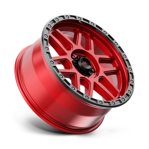 KMC Wheels Km544 Mesa 17x9 5x127 18 71.5 Rouge Bonbon Avec Lèvre Noire