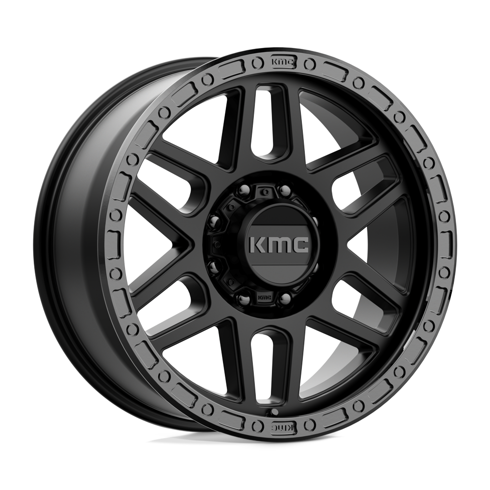 KMC Wheels Km544 Mesa 17x9 8x170 18 125.1 Noir Satiné Avec Lèvre Noir Brillant