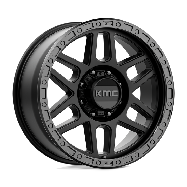 KMC Wheels Km544 Mesa 20x9 8x170 18 125.1 Noir Satiné Avec Lèvre Noir Brillant