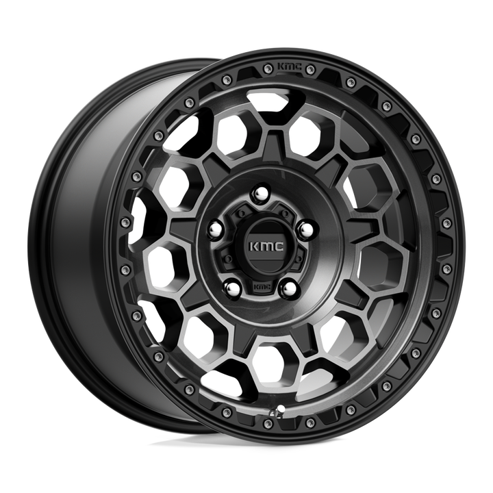 KMC Wheels Km545 Trek 17x9 5x127 0 71.5 Satin Black With Gray Tint