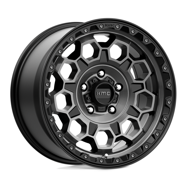 Roues KMC Km545 Trek 17x9 5x127 18 71,5 Noir satiné avec teinte grise