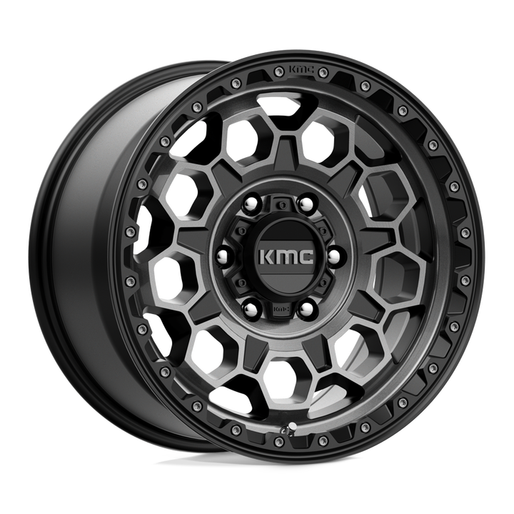 KMC Wheels Km545 Trek 17x9 6x120 18 66.9 Satin Black With Gray Tint